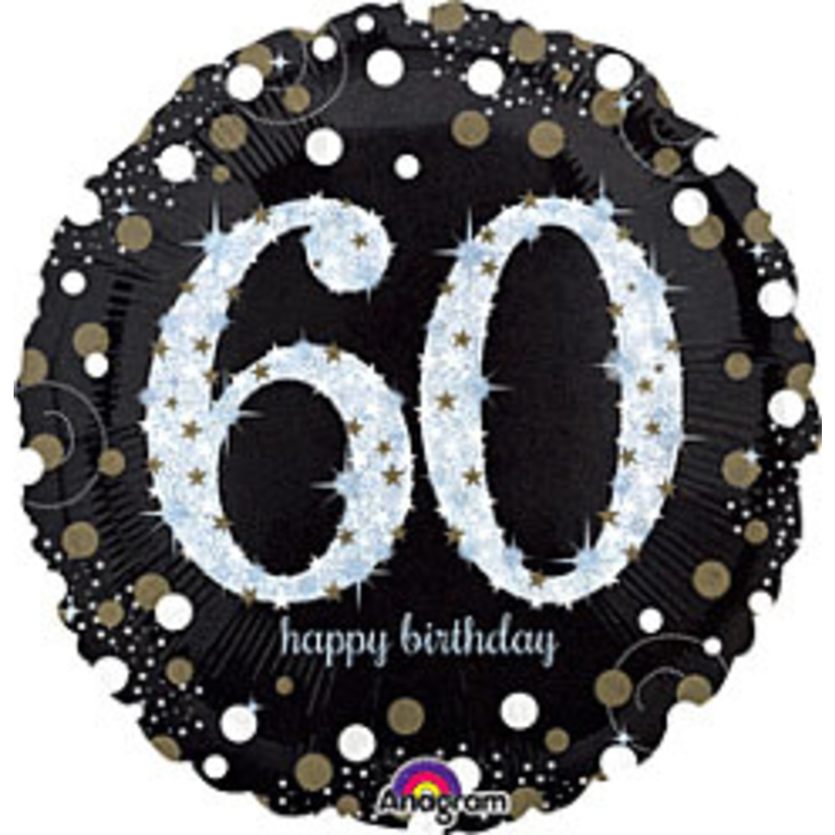 Anagram 18" Sparkling 60th Birthday Mylar Balloon - 1ct.