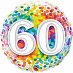mayflower 18" Rainbow 60th Confetti Birthday Mylar