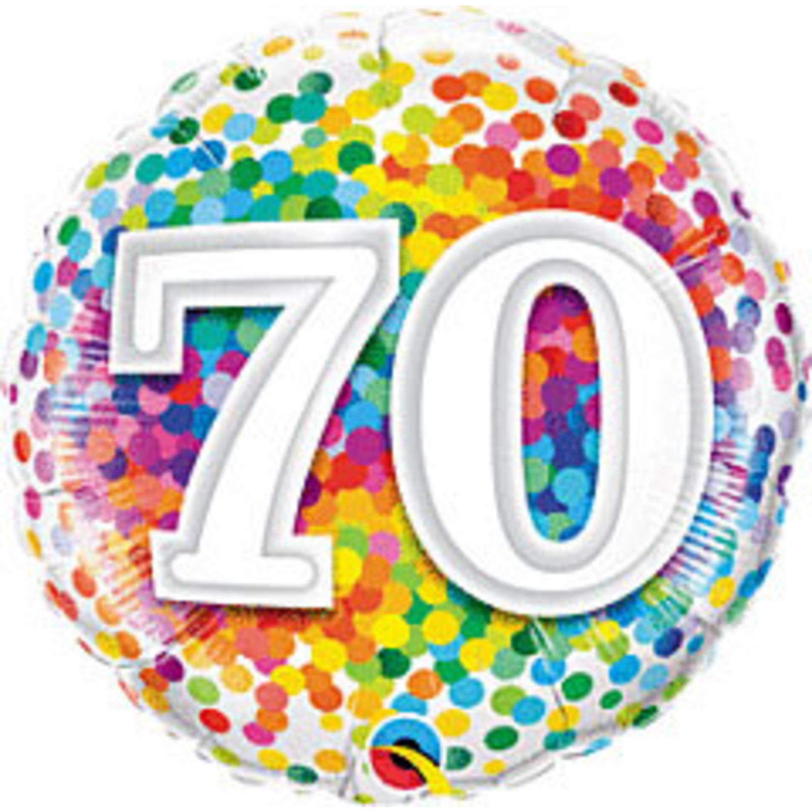 mayflower 18" Rainbow 70th Birthday Confetti Mylar