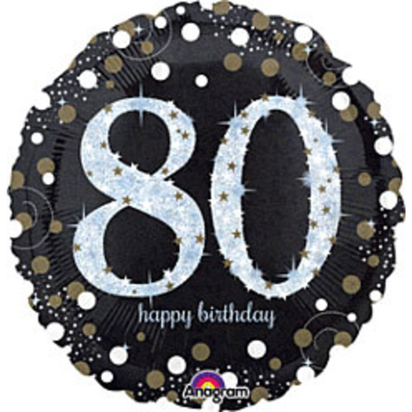 A to Z 18" Elegant Sparkle 80th Birthday Mylar