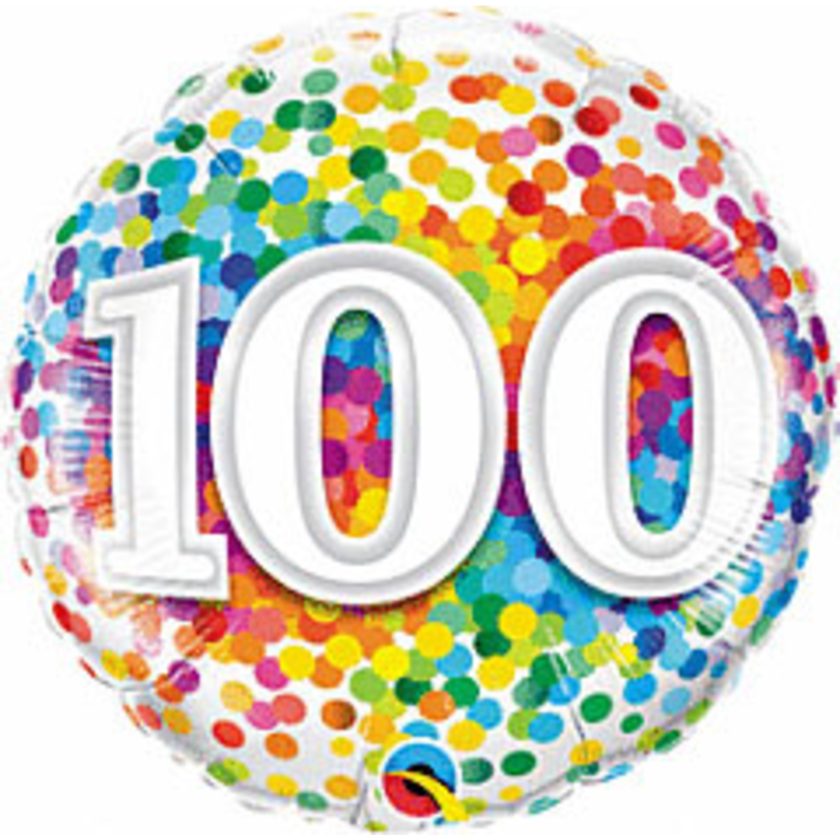 mayflower 18" Rainbow 100th Birthday Confetti Mylar