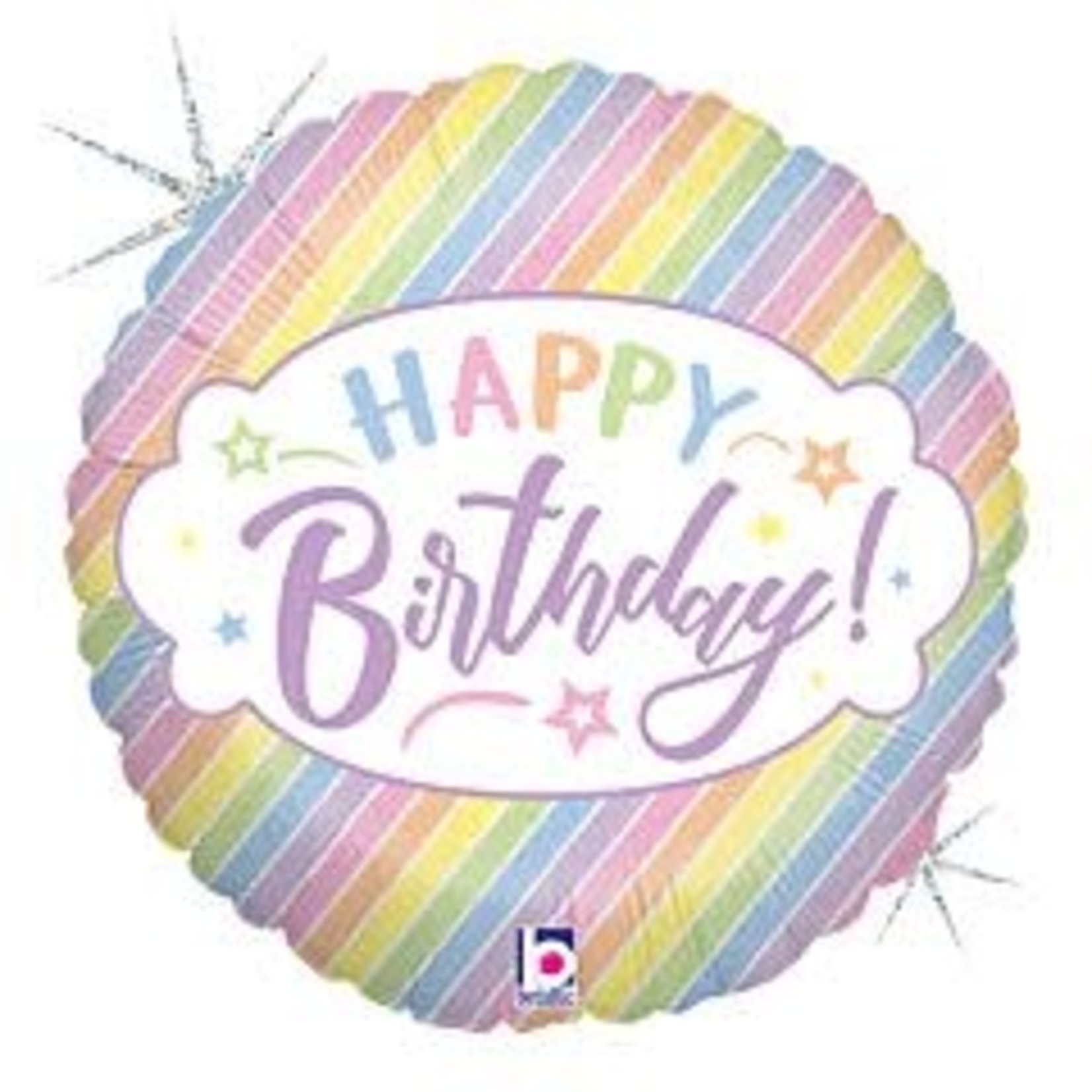 mayflower 18" Holographic Happy Birthday Pastel Mylar