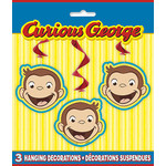 unique Curious George Hanging Swirls - 3ct.