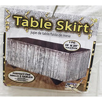 SKD Party by Forum Silver 29" Fringe Table Skirt - 14'