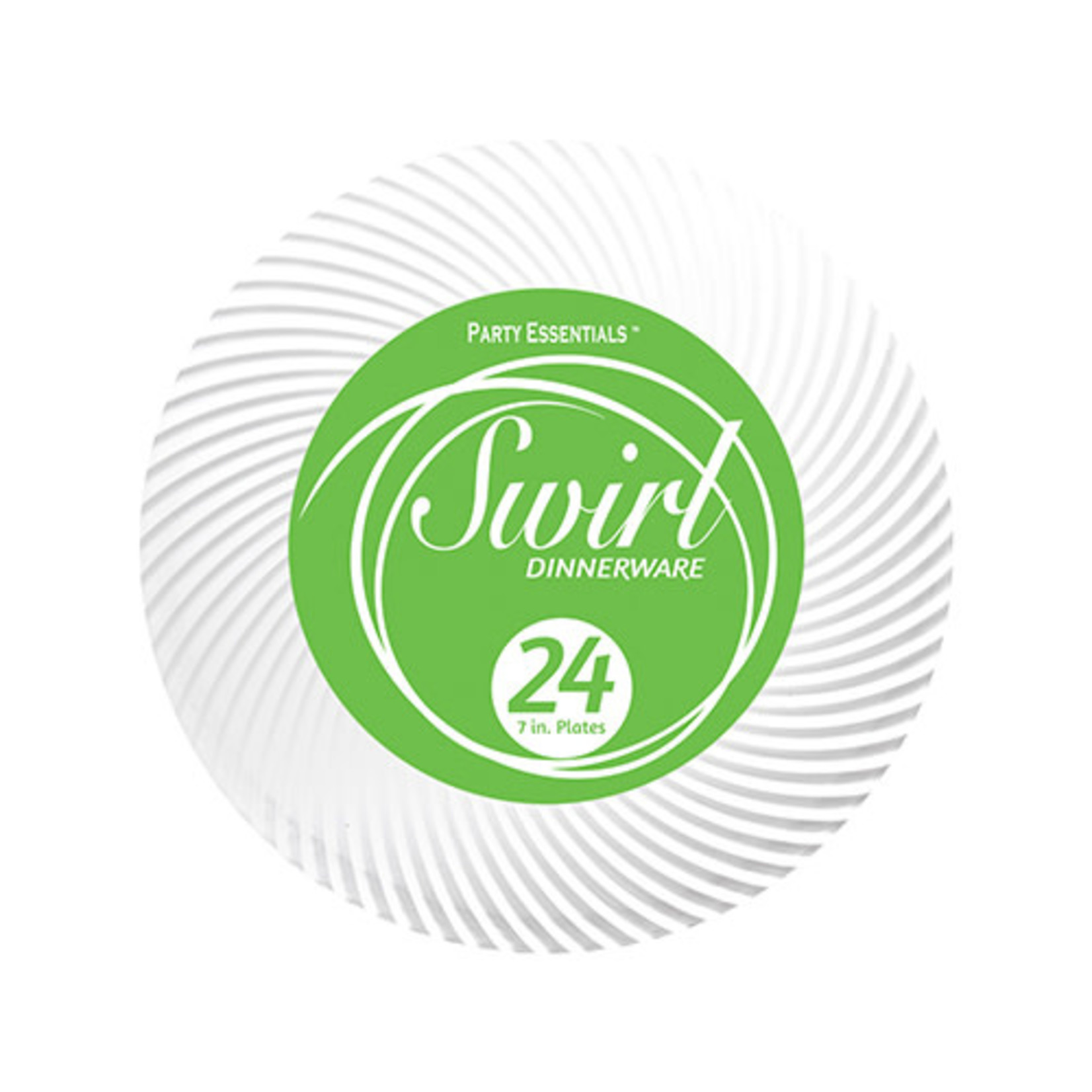 Party Essentials 7" Clear Swirl Plates - 24ct.
