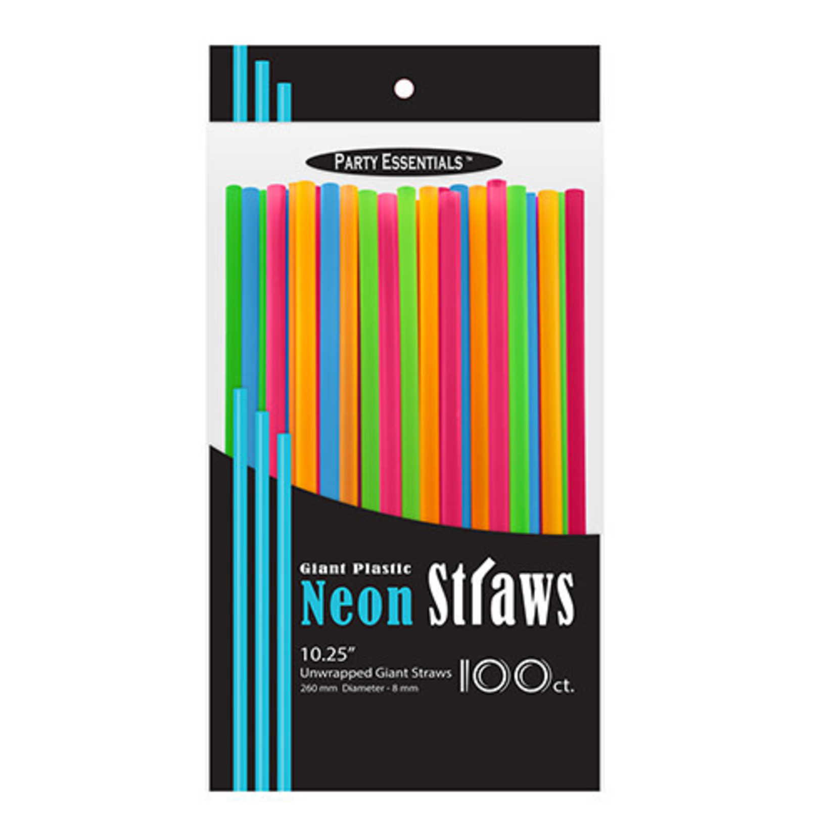 northwest 10" Giant Neon Smoothie Straws - 100ct.