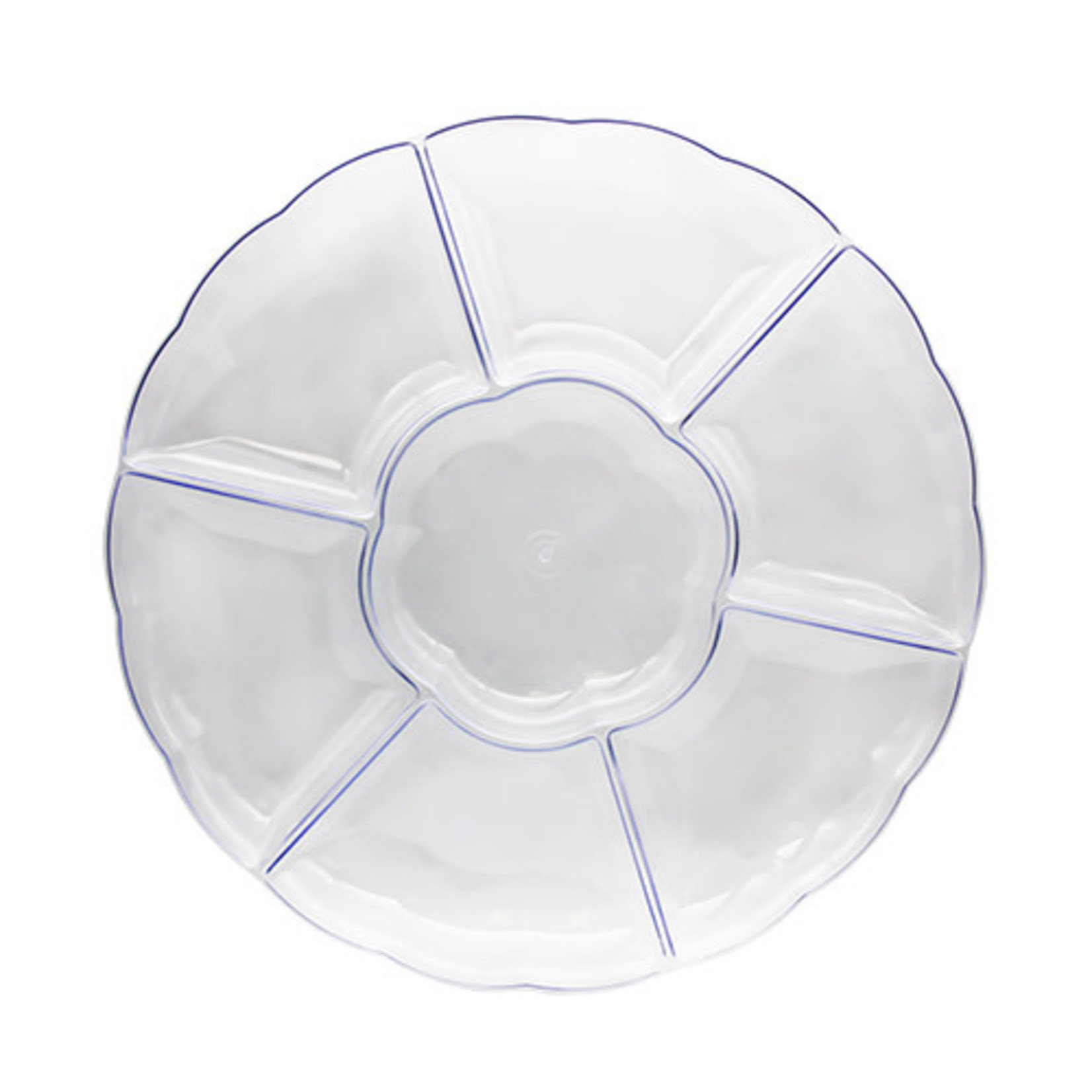 northwest 16" Clear Scalloped 7 Compartment Tray - 1ct.