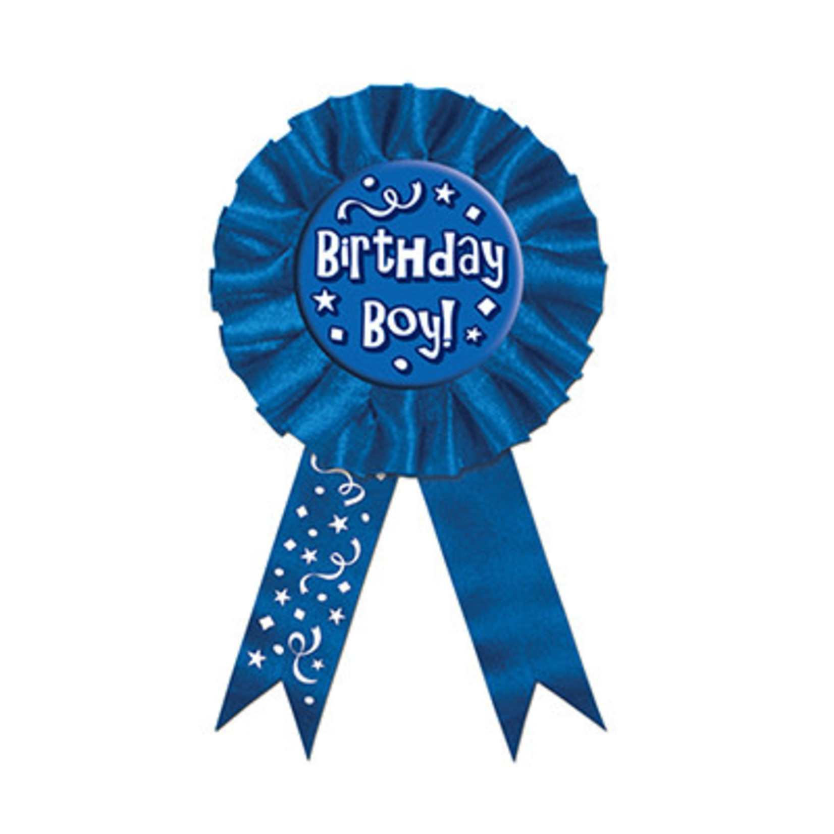 Beistle Birthday Boy! Blue Award Ribbon - 1ct.