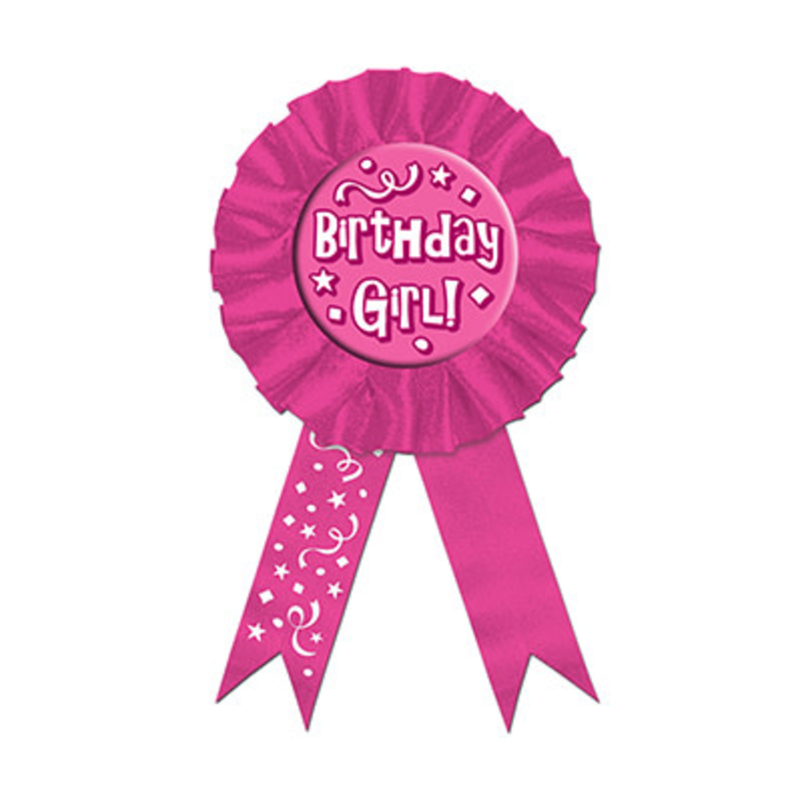 Beistle Birthday Girl! Pink Award Ribbon - 1ct.