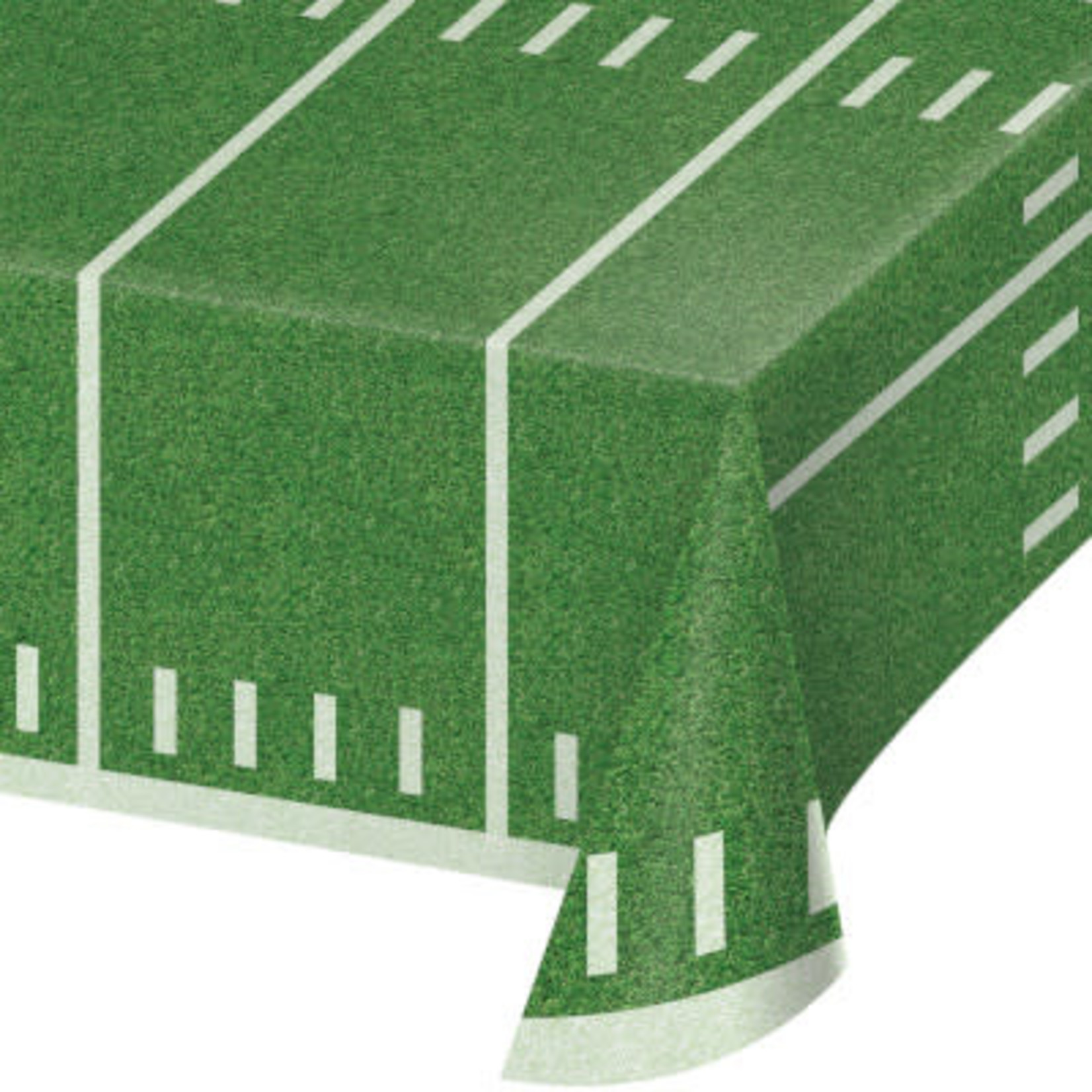 Creative Converting Football Field Plastic Tablecover - 54" x 108" - 1ct.