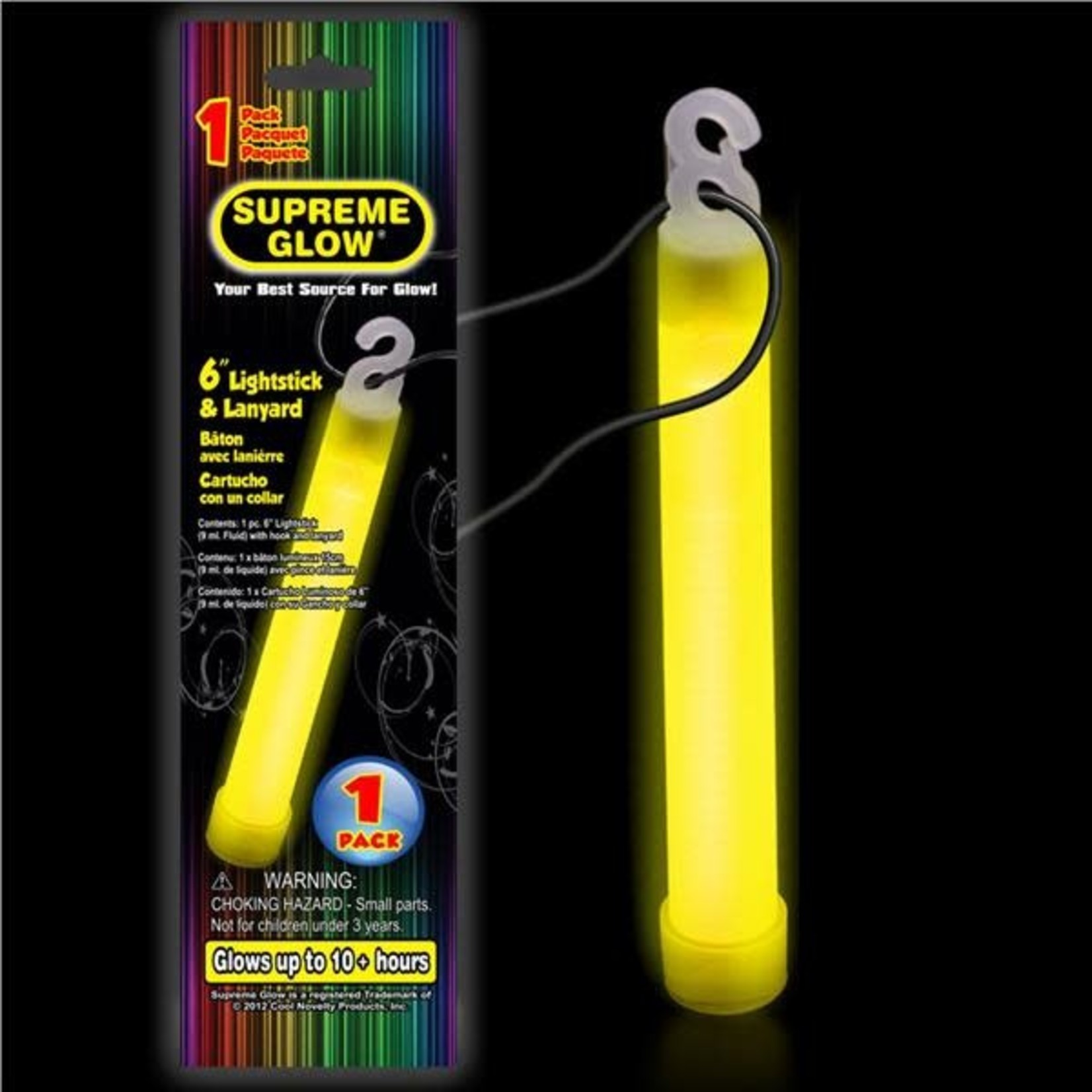 Fun Central 6" Yellow Glow Stick w/ Lanyard - 1ct.