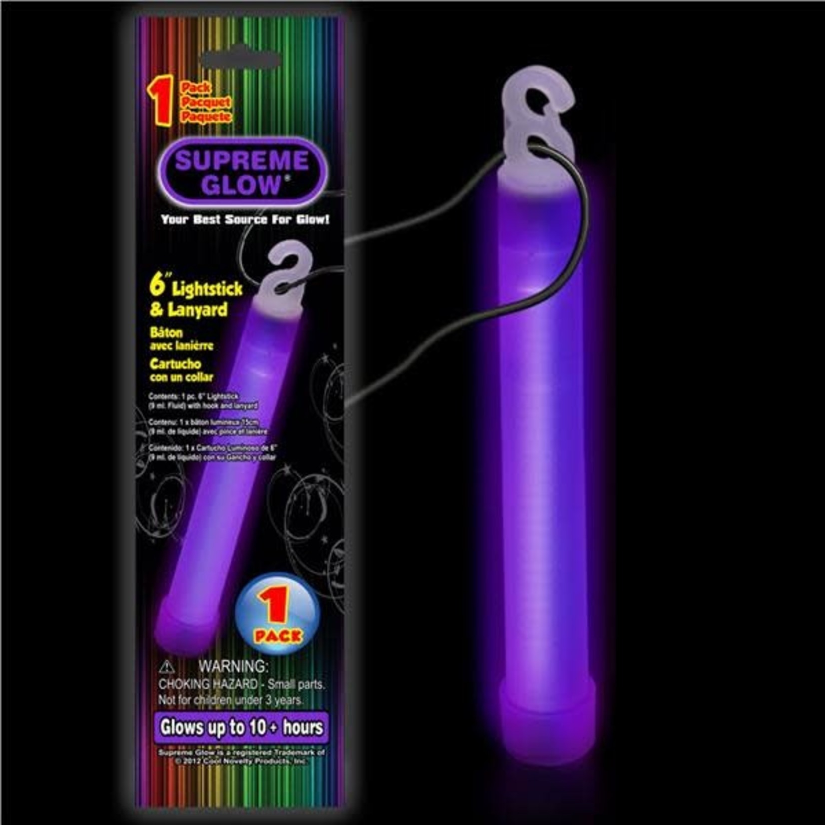 Fun Central 6" Purple Glow Stick w/ Lanyard - 1ct.