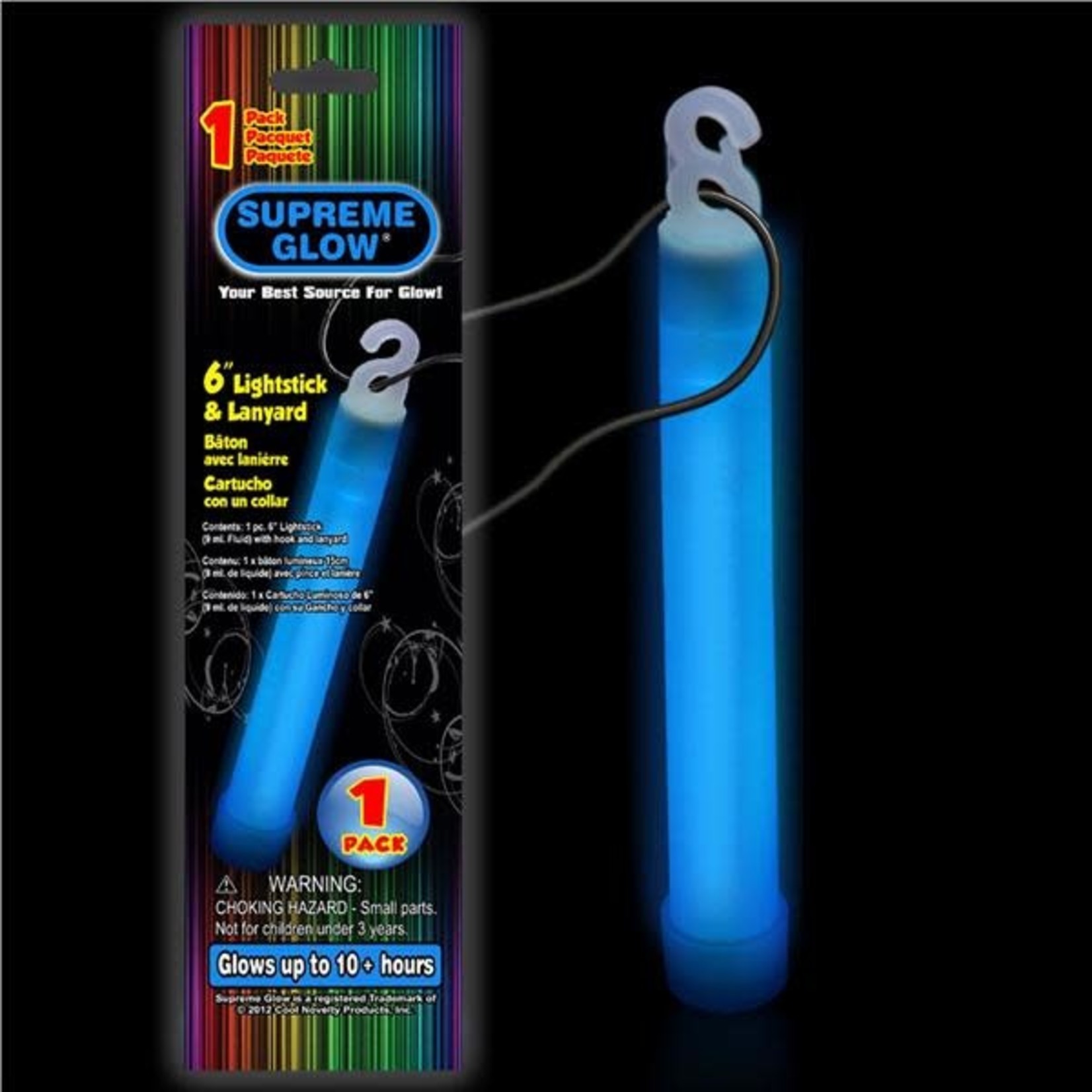 Fun Central 6" Blue Glow Stick w/ Lanyard - 1ct.