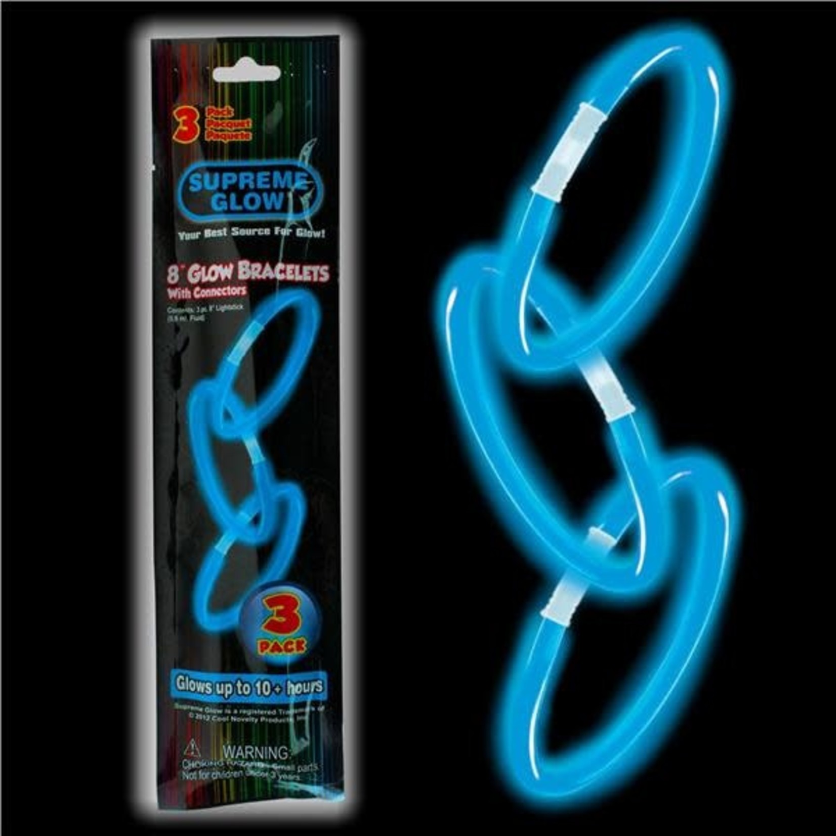 Fun Central 8" Blue Glow Bracelets - 3ct.