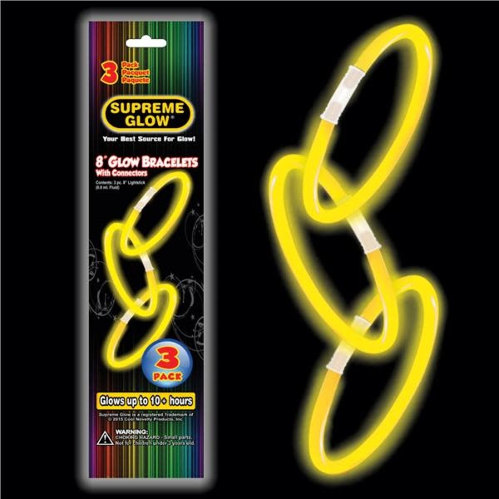 Fun Central 8" Yellow Glow Bracelets - 3ct.