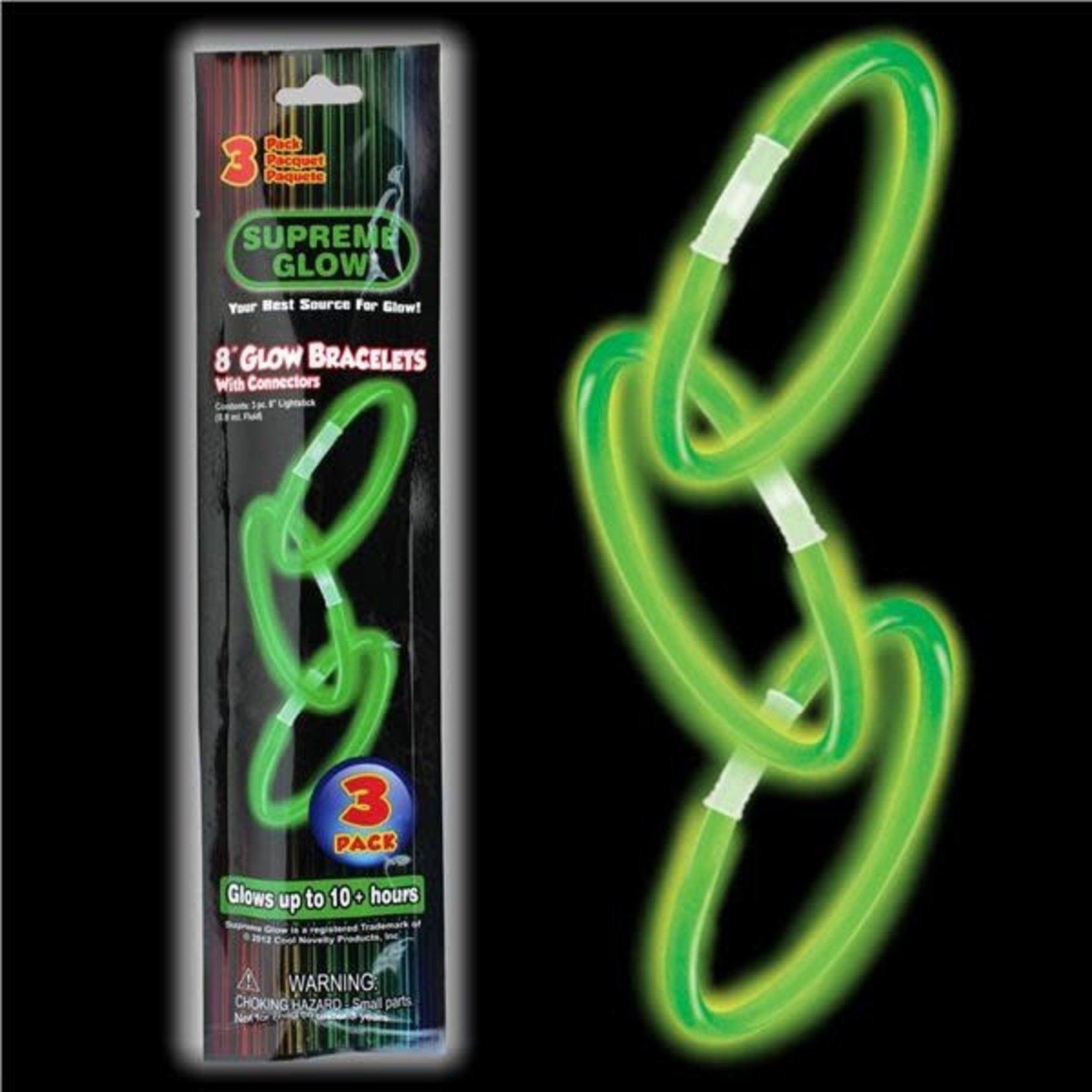 Fun Central 8" Green Glow Bracelets - 3ct.