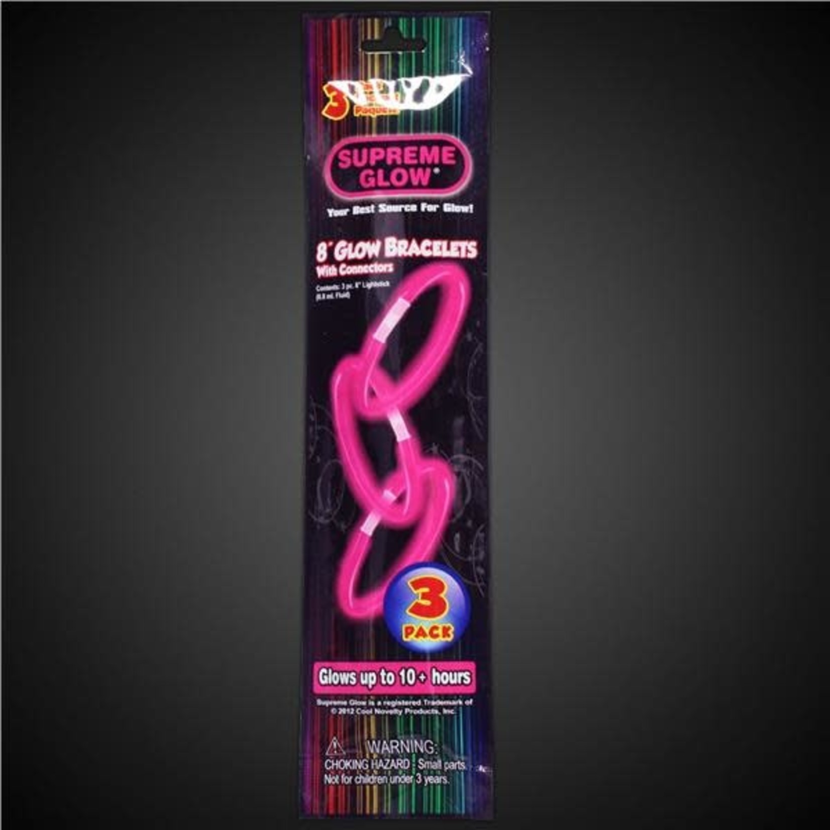 Fun Central 8" Pink Glow Bracelets - 3ct.