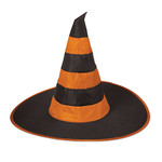 Beistle Orange & Black Striped Witches Hat - Adult