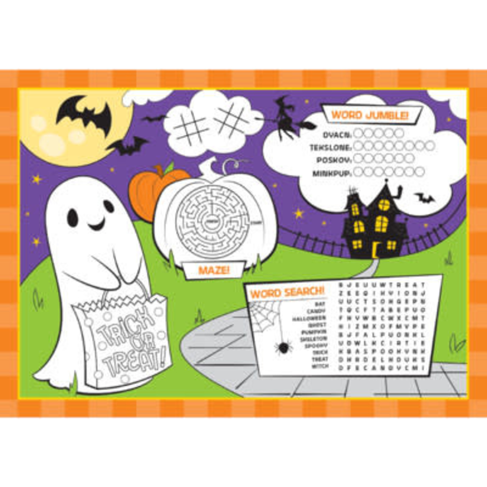 Creative Converting Halloween Children's Activity Placemats - 8ct.
