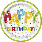 unique Happy Balloon Birthday 7" Plates - 8ct.