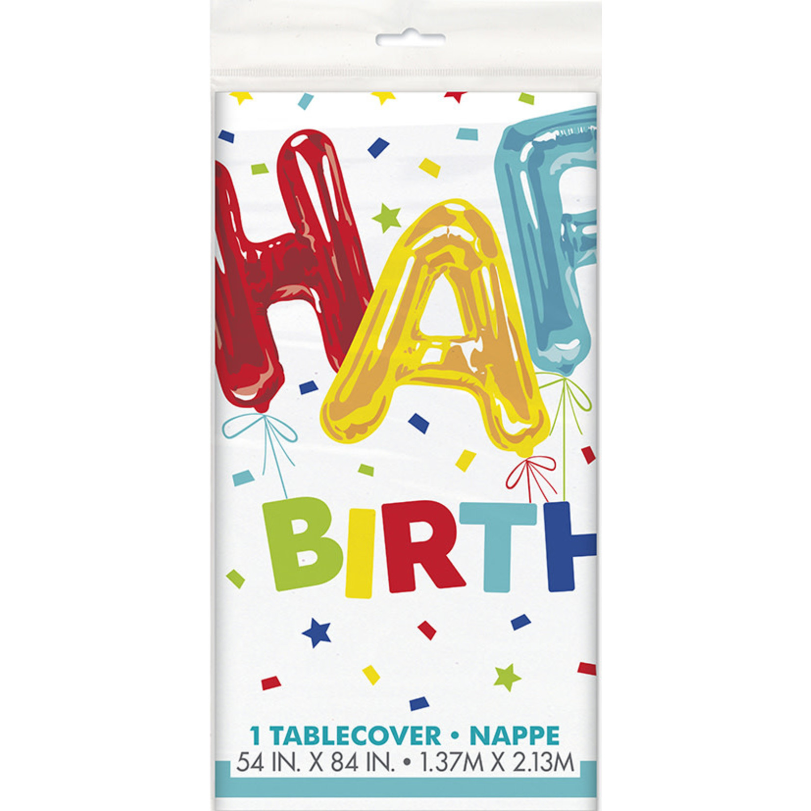 unique Happy Balloon Birthday Tablecover - 54" x 84"