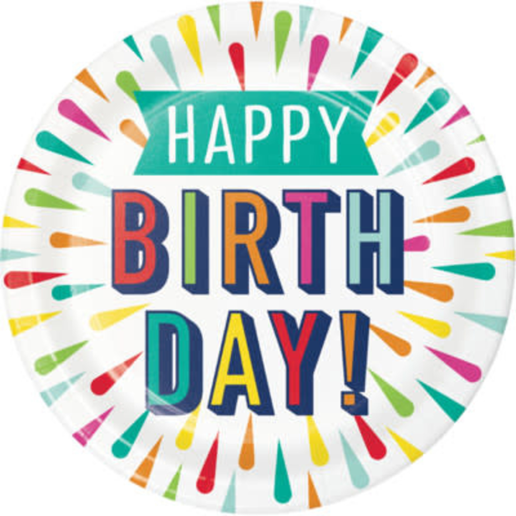 Creative Converting 7" Birthday Burst Plates - 8ct.
