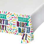 Creative Converting Birthday Burst Paper Tablecover - 54" x 102"