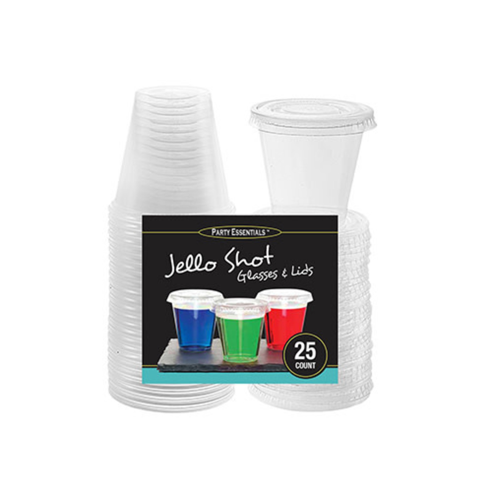 Party Essentials 2oz. Clear Jello Shots w/ Lids - 25ct.