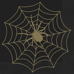 unique Black & Gold Spider Web Lunch Napkins - 16ct.