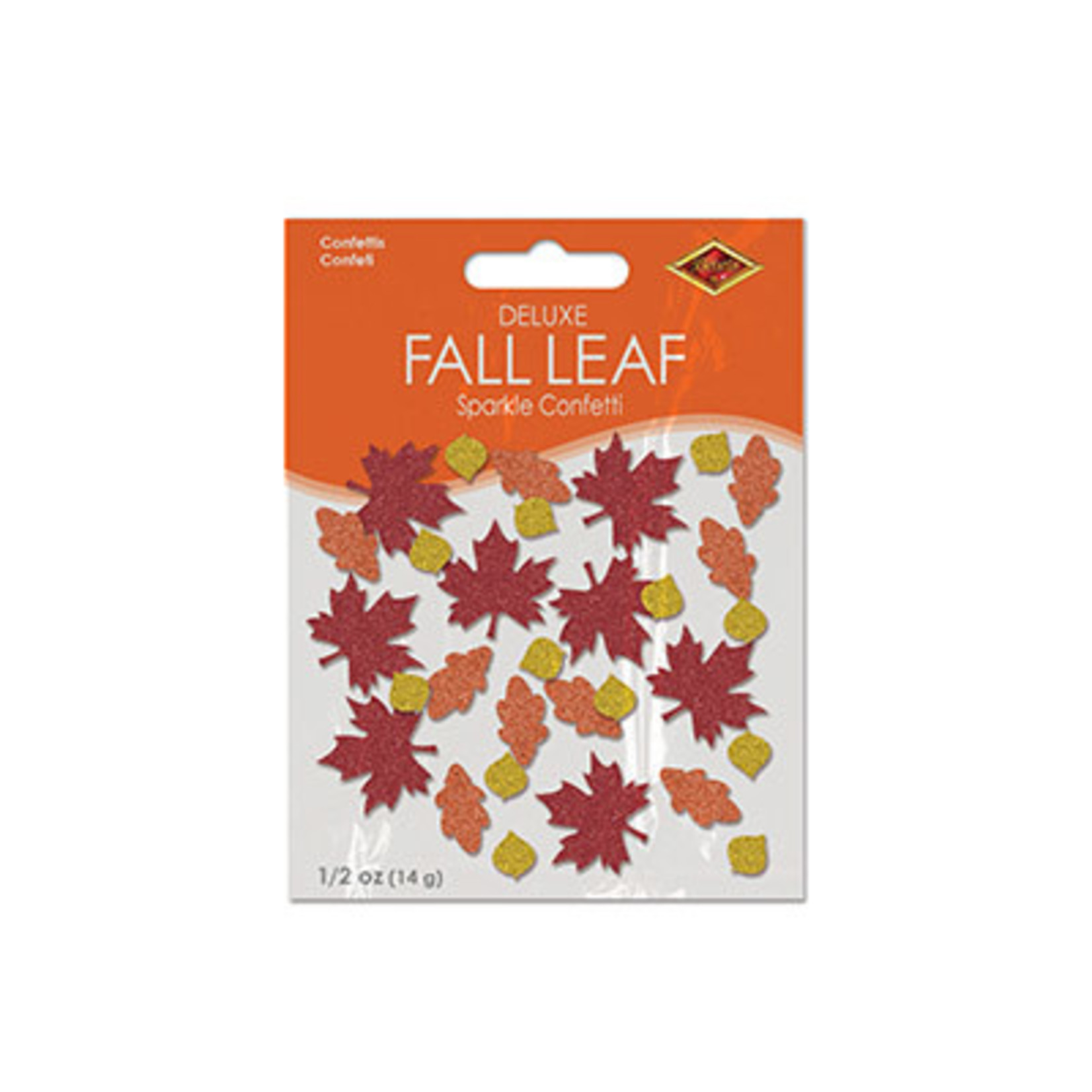 Beistle Deluxe Fall Leaf Sparkle Confetti - (Assorted Sizes)