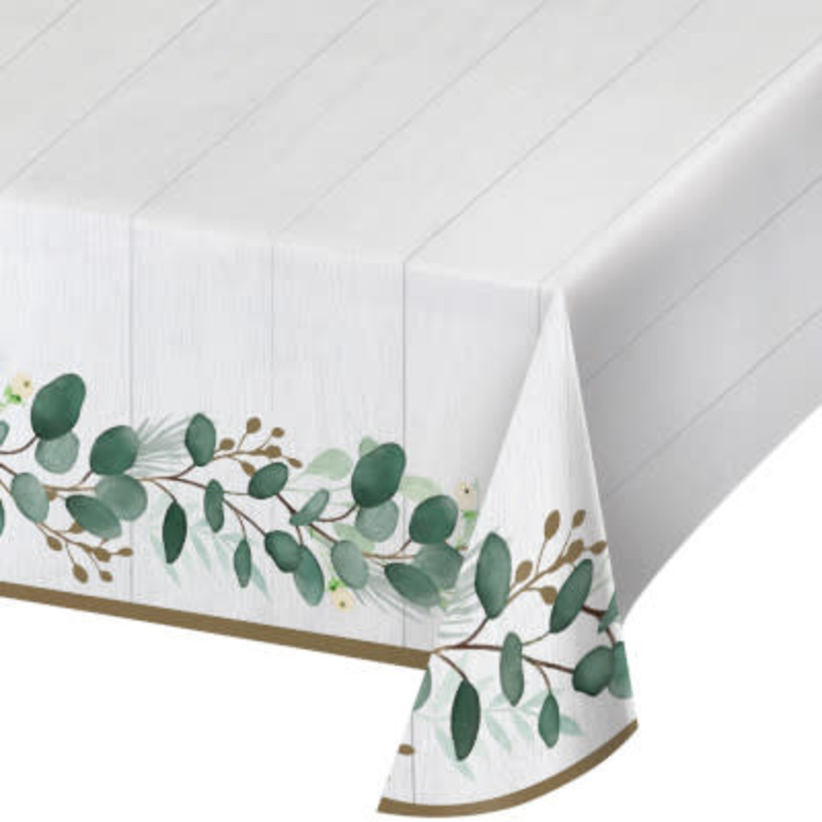 Creative Converting Eucalyptus Greens Tablecover - 54" x 102"