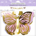 creative converting Butterfly Shimmer Birthday Banner - 7'