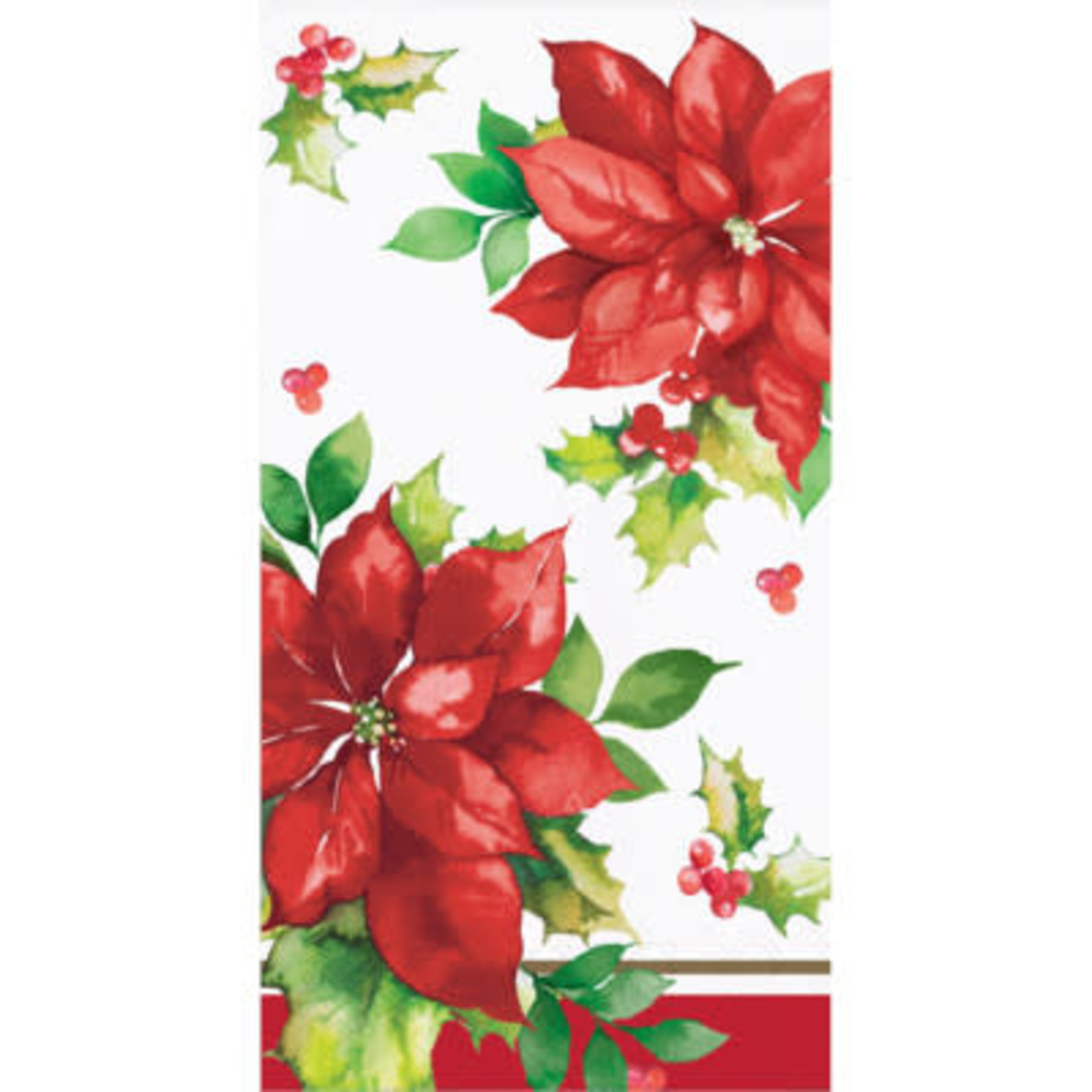Creative Converting Perfect Poinsettia Guest Towel - 16ct.