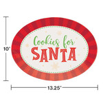 Creative Converting Cookies For Santa Oval Tray - 1ct.