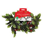 Beistle Holly & Berry Fabric Garland - 6ft.
