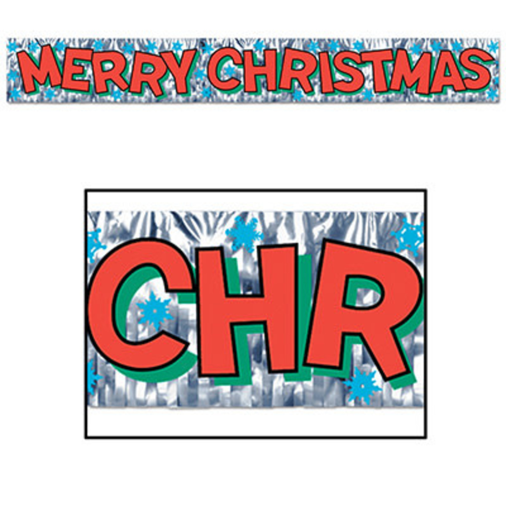 Beistle Metallic Merry Christmas Fringe Banner - 5ft.
