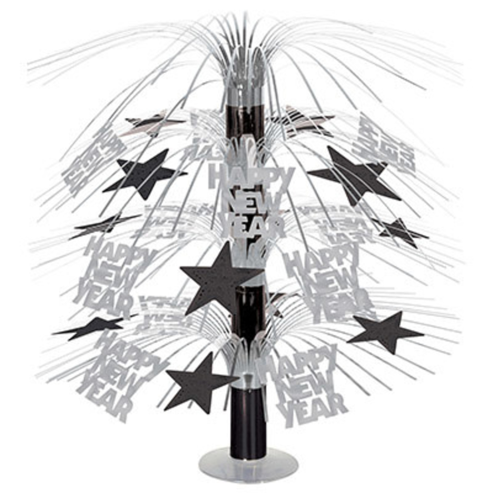 Beistle 18" Black & Silver Happy New Year's Centerpiece - 1ct.