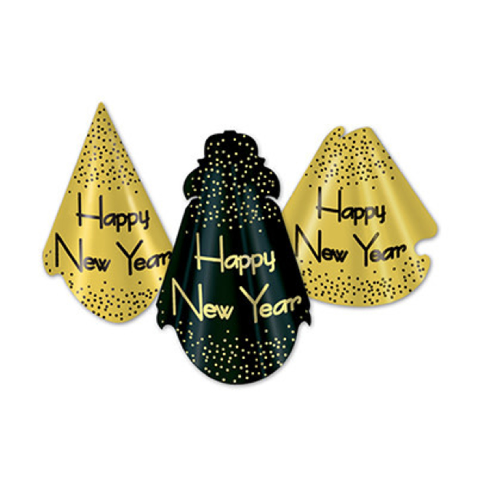 Beistle Black or Gold New Year Hat - 1ct. (3 styles)