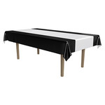Beistle Black w/ Silver Runner Tablecover - 54" x 108"