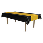 Beistle Black w/ Gold Runner Tablecover - 54" x 108"