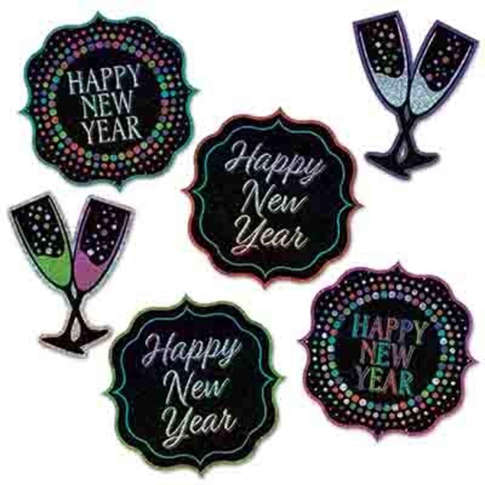 Beistle Multi-Color Happy New Year Cutouts - 6ct.