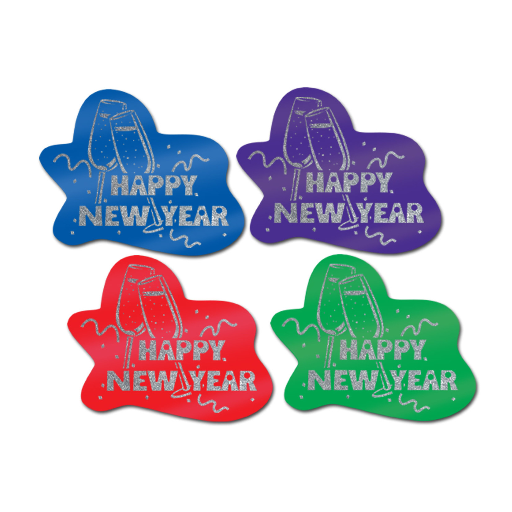 Beistle Happy New Years Glitter Cutout - 1ct. Asst. Colors