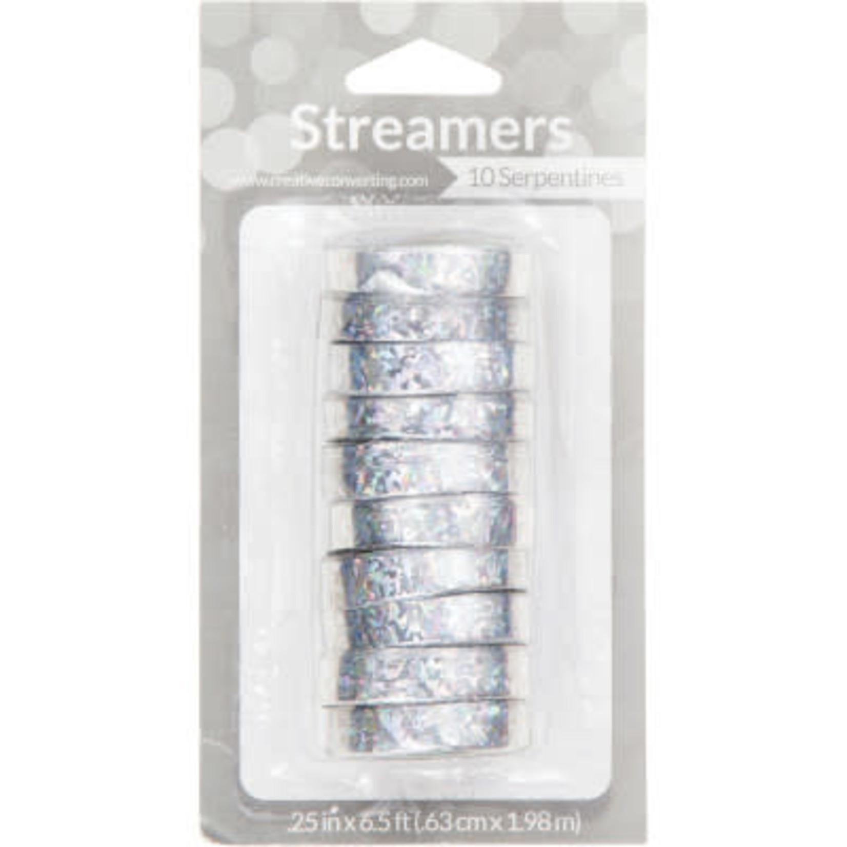 Creative Converting Silver Serpentine Streamers - 6.5ft.