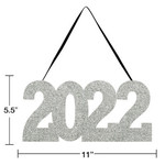 creative converting "2022" Silver Glitter Sign - 1ct.