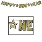 Beistle Gold Glittered Happy New Year  Banner - 8ft.