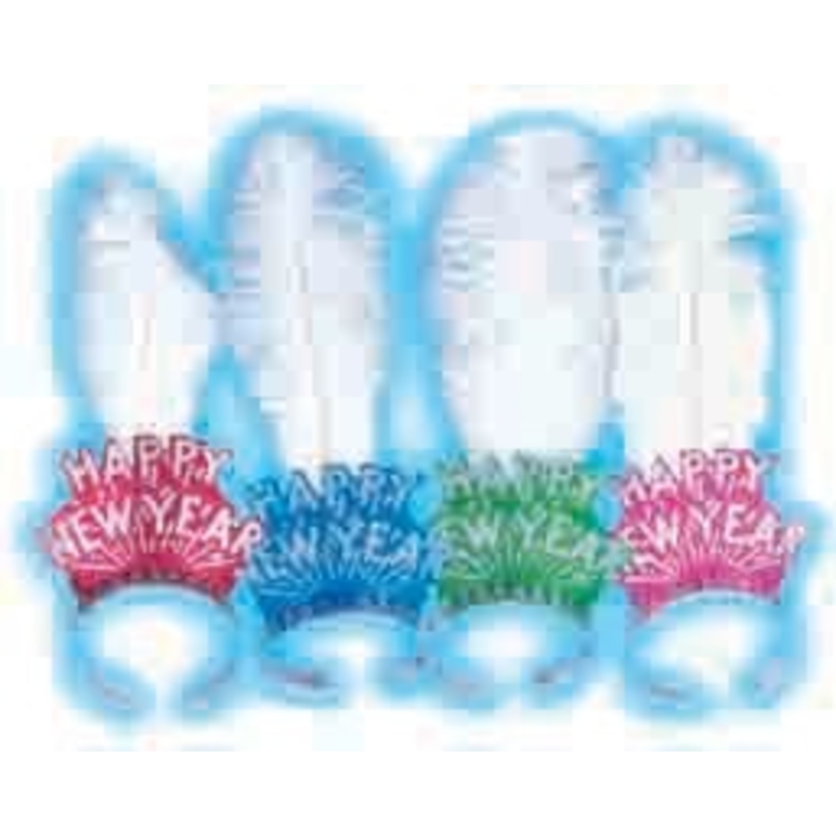 party time Happy New Year Glitter Tiara w/ Plume - 1ct. Asst. Colors