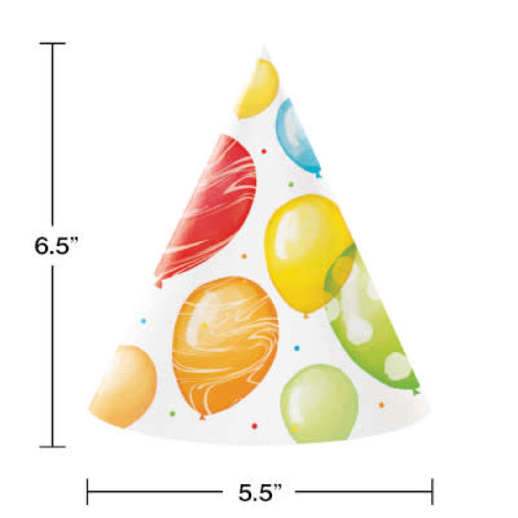 Creative Converting Balloon Blast Birthday Hats - 8ct.