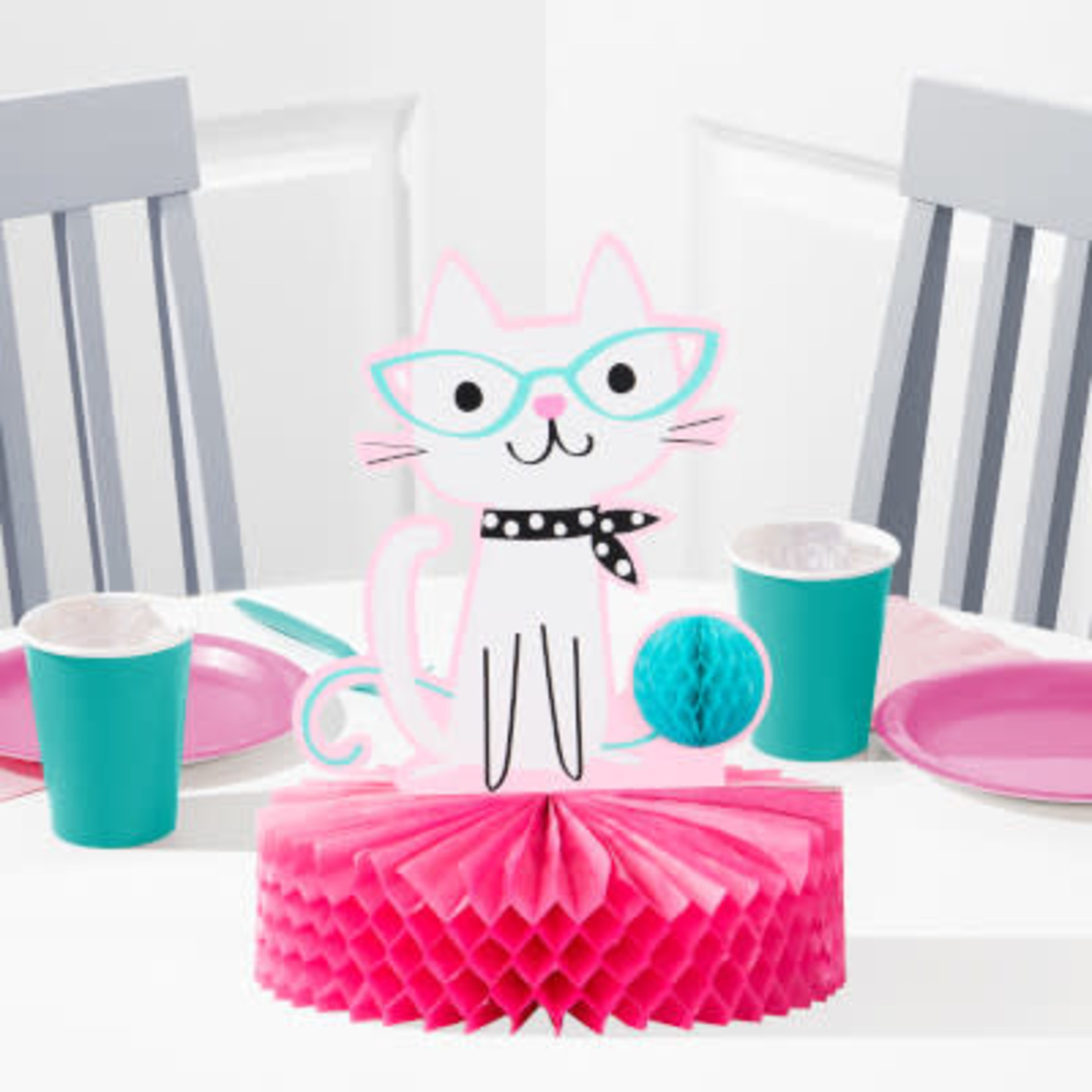 Creative Converting Purr-Fect Party Honeycomb Centerpiece - 1ct. (9" x 12")