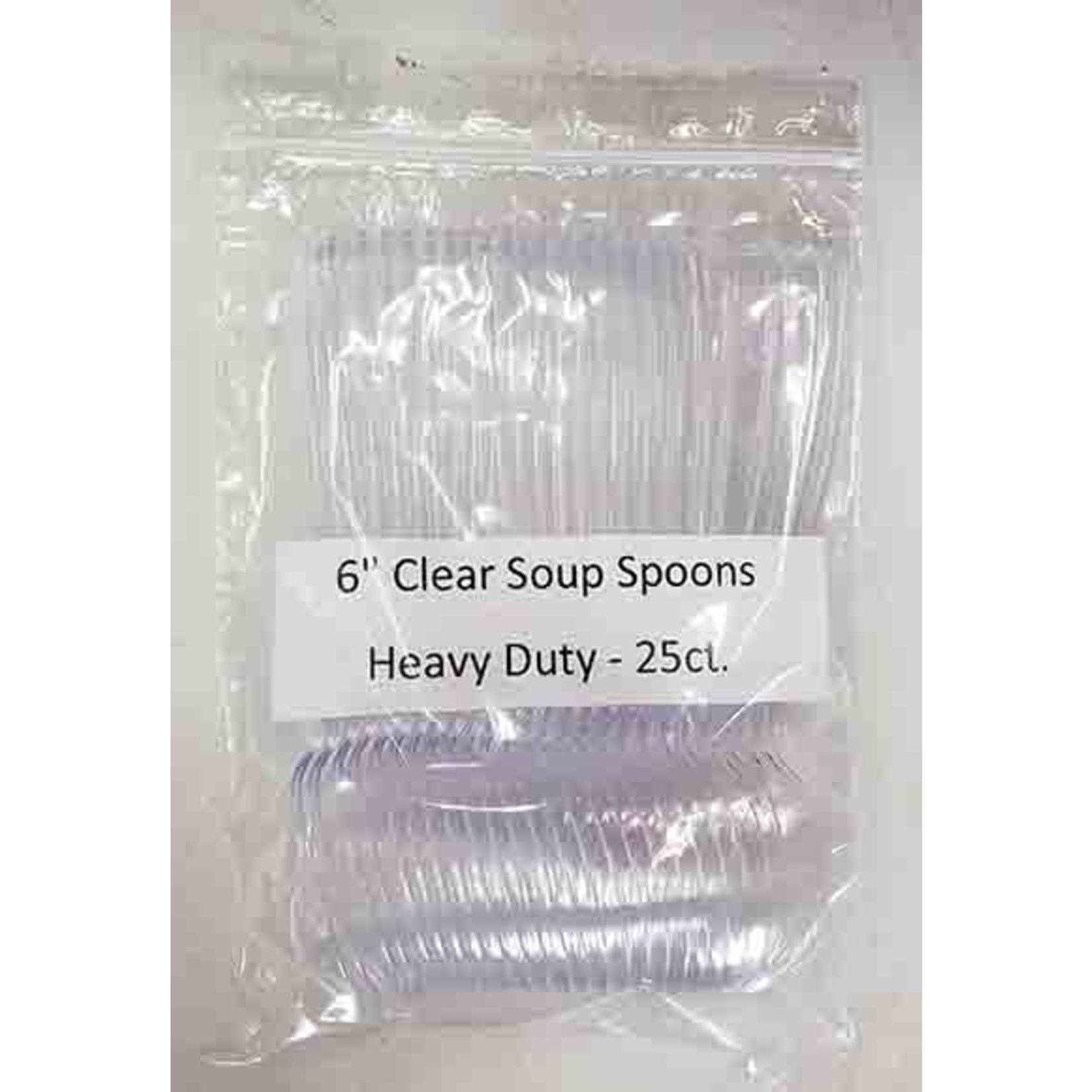 Visions Cutlery 6" Clear Heavy Duty Soup Spoons - 25ct.