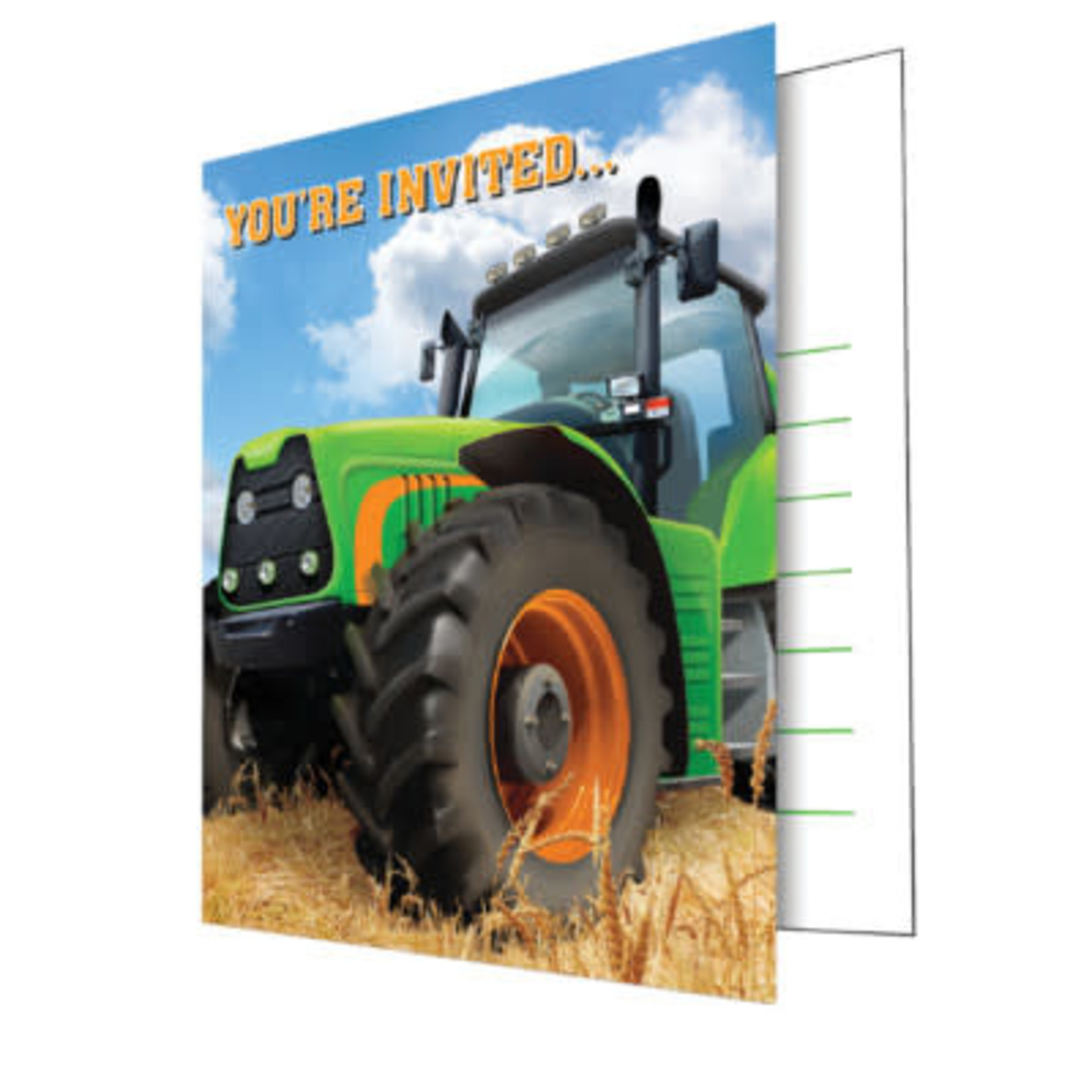 Creative Converting Tractor Time Invites - 8ct.
